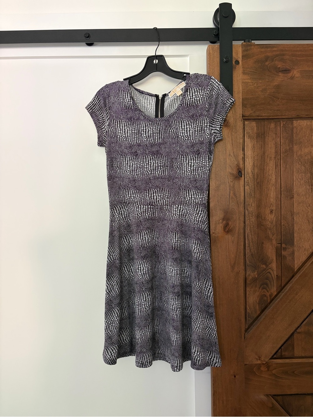 michael kors black and white stretchy mini dress